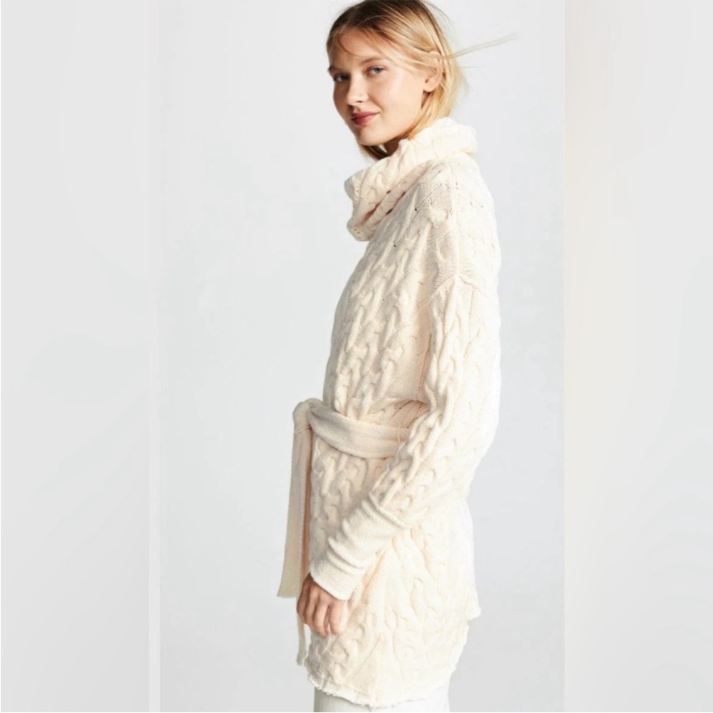 Free People Cream Cable Knit Sweater Dress Size XS